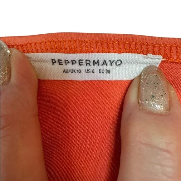 PEPPERMAYO Elegant Coral Halter MINI Dress Size 6 - Picture 9 of 9